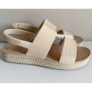 REEF Water Vista Size 9 Backstrap Sandals Women Beige Waterproof Comfort Summer
